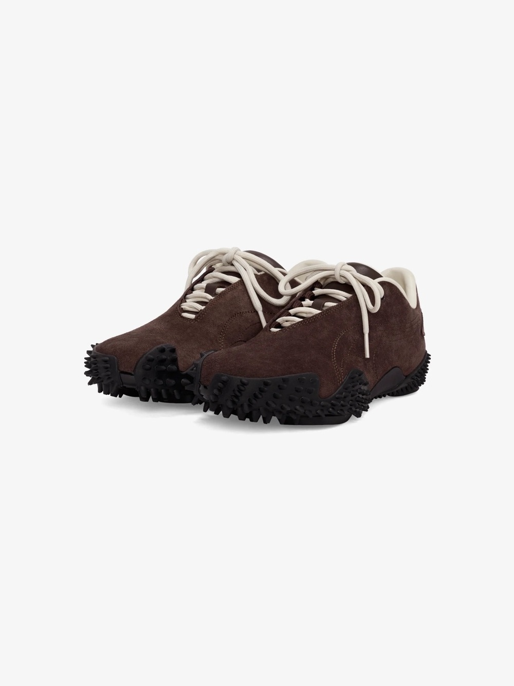 Puma Dark Brown Suede Sneakers with Cream Laces - Picture 2 of 5